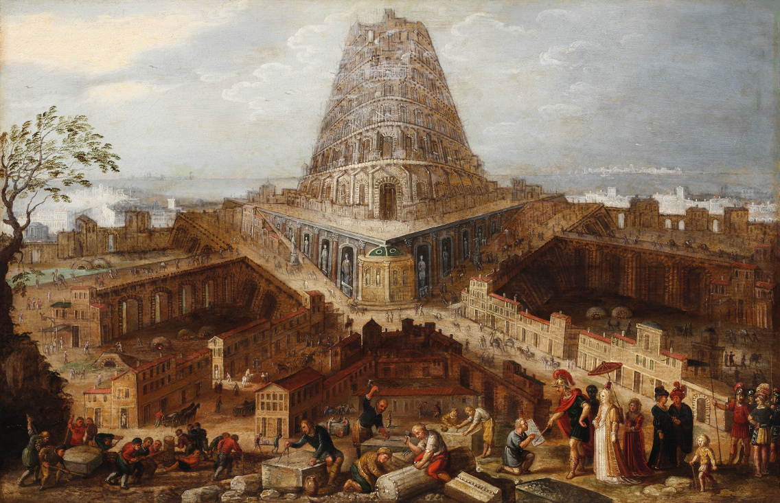 „Nosza, építsünk magunknak várost és tornyot, amelynek teteje az eget éri, és szerezzünk magunknak nevet, hogy szét ne szóródjunk az egész föld színén.” (Ter 11,4)